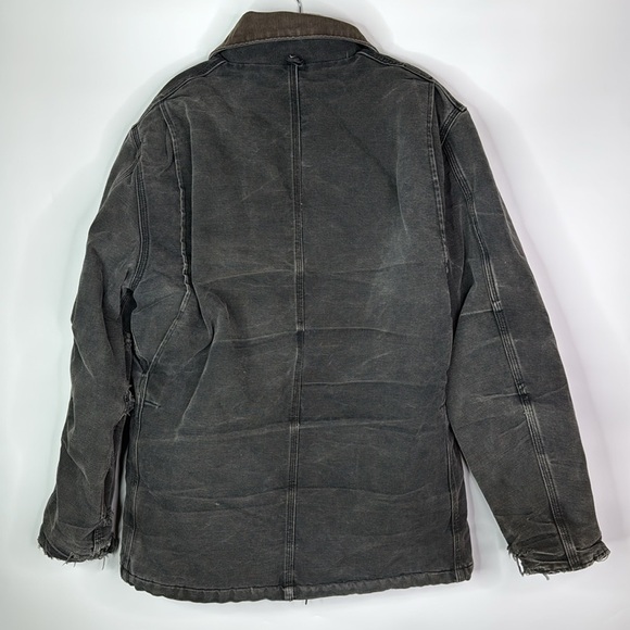 Vintage Carhartt C03 Arctic Black Insulated Canvas Chore Jacket Grunge Large 90s - Picture 4 of 12